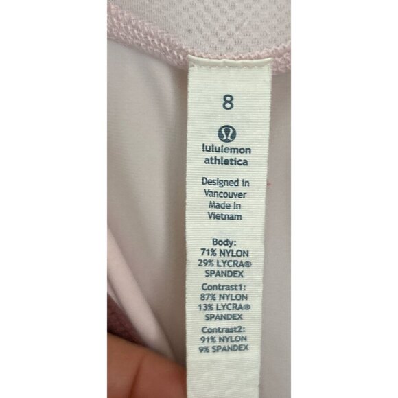 Lululemon Athletica Womens 1/2 Zip Long Sleeve Top Size 8 Light Pink Nylon Spand - Picture 6 of 9